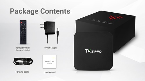 Tanix TX5 Pro Amlogic S905X2 Android 8.1 4GB/32GB TV Box 2.4GHz + 5GHz WiFi Bluetooth 4.1 Support 4K H.265 Media Player - Black