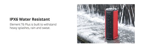 Tronsmart Element T6 Plus SoundPulse™ Portable Bluetooth Speaker with 40W Max Output Deep Bass IPX6 Waterproof - Black