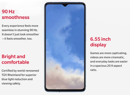 OnePlus 7T 8GB/256GB シルバー グローバルrom Global ROM OnePlus 7T 6.55 Inch 8GB 256GB Smartphone Frosted