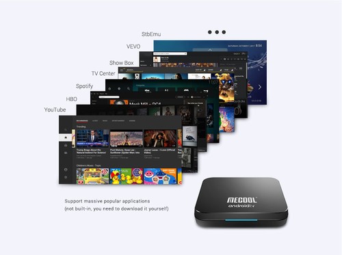 MECOOL KM9 Pro Google Certified Amlogic S905X2 Android TV 9.0 OS 4GB DDR4 32GB eMMC YouTube 4K TV Box with Voice Remote Dual Band WiFi LAN Bluetooth USB 3.0