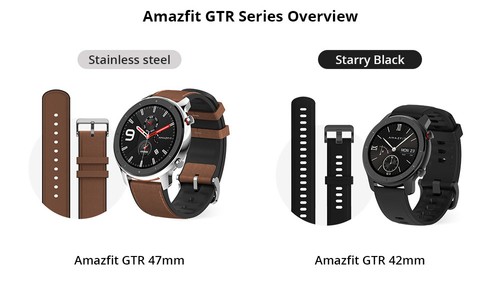 Huami AMAZFIT GTR Smartwatch 1.39 Inch Retina Display 5ATM Water Resistant GPS 47mm Global Version - Stainless Steel