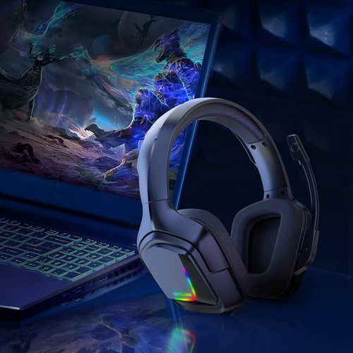 Onikuma K20 RGB Light Gaming Headset HD Stereo 3.5mm Audio with Mic for PS4 Xbox One Switch - Black