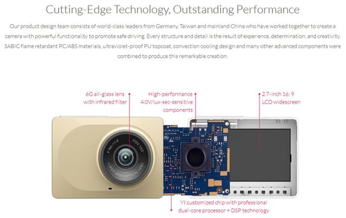 Xiaomi Yi Smart Car DVR 1080P 160 WiFi 240mAh for Android IOS