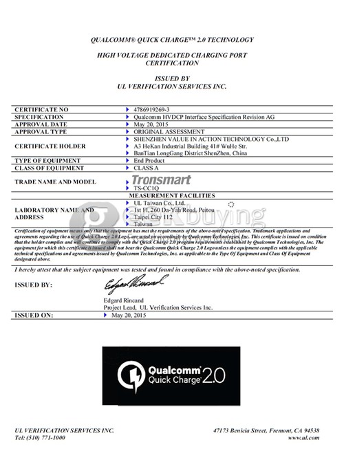 [UK Stock]   Tronsmart Quick Charge 2.0 18W USB Car Charger for Samsung Galaxy S6,S6 Edge,Note 4,Note Edge/ Google Nexus 6/ Sony Xperia Z4,Z3/ HTC One M9,One M8/ Xiaomi Mi3,Mi4,Mi Note/ Asus Zenfone 2 and more