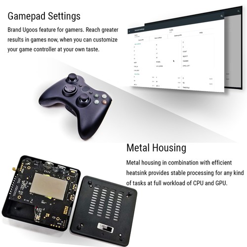 UGOOS AM6 Amlogic S922X Android 9.0 TV BOX 2G/16G 2.4G+5G WIFI 1000M LAN Bluetooth 5.0 USB3.0 - Black