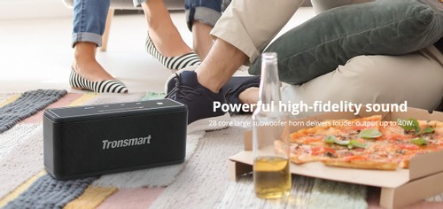 Tronsmart Element Mega SoundPulse™ Bluetooth Speaker with Powerful 40W Max Output 3D Digital Sound TWS Intuitive Touch Control - Black