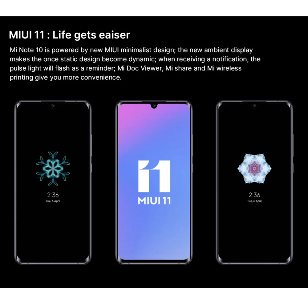 Xiaomi Mi Note 10 6.47インチ6GB 128GBスマートフォングリーン