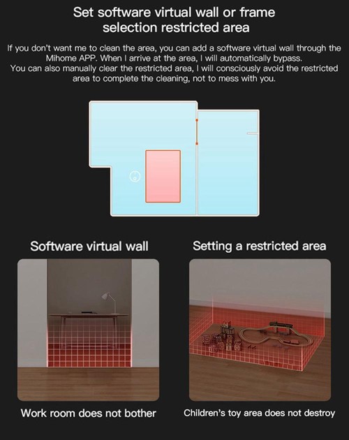 Xiaomi VIOMI V2 Pro Vacuum Cleaner 2100Pa LDS Laser Navigation Intelligent Electric Control Tank EU Plug - Gray