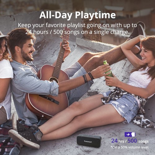 Tronsmart T2 Plus 20W  Bluetooth 5.0 Speaker 24H Playtime IPX7 Waterproof  Soundbar with TWS,Siri,Micro SD