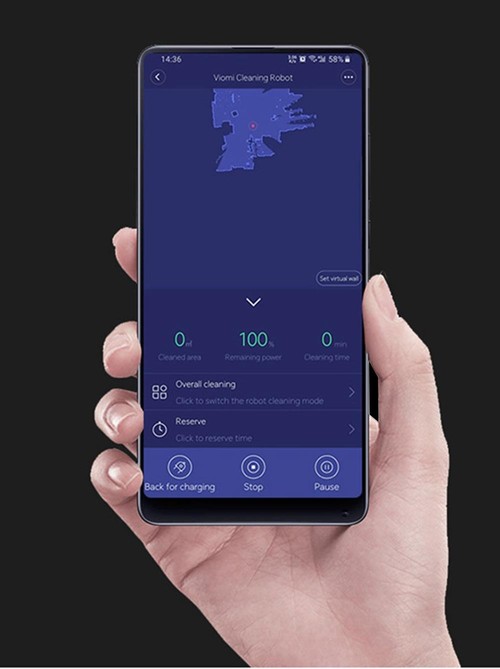 Xiaomi VIOMI V2 Pro Vacuum Cleaner 2100Pa LDS Laser Navigation Intelligent Electric Control Tank EU Plug - Gray