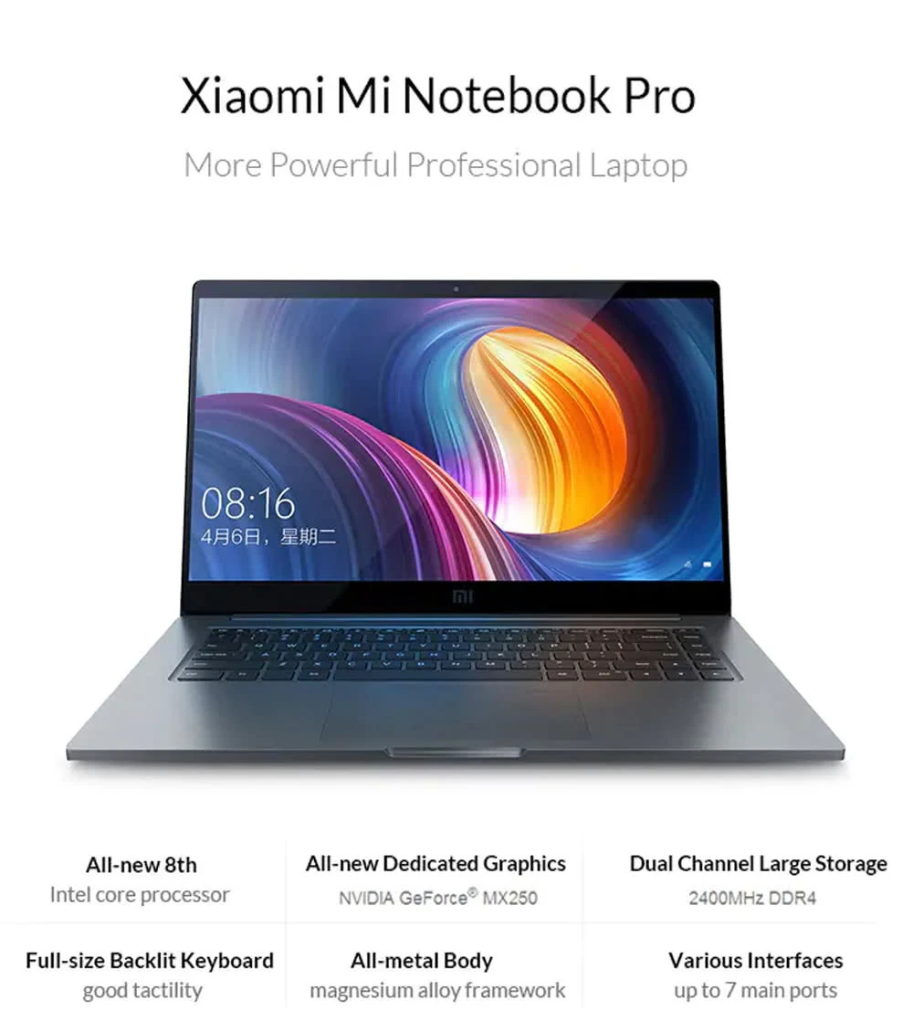 Xiaomi mi Notebook Pro 第8世代 Core i7 8550U 512gb