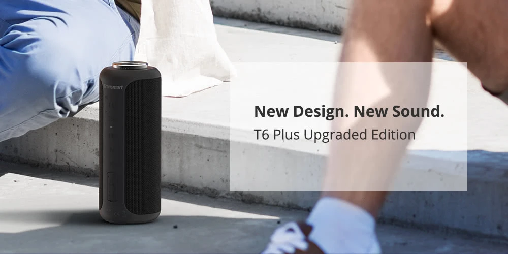 Tronsmart T6 Plus Upgraded Edition Bluetooth 5.0 40 W Lautsprecher NFC-Verbindung 15 Stunden Spielzeit IPX6 USB Charge Out - Schwarz