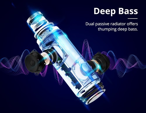 Tronsmart T6 Plus Upgraded Edition Bluetooth 5.0 40W Speaker NFC Connection 15 Hours Playtime IPX6 USB Charge Out - Black