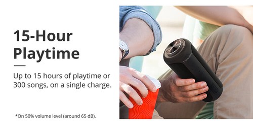 Tronsmart T6 Plus Upgraded Edition Bluetooth 5.0 40W Speaker NFC Connection 15 Hours Playtime IPX6 USB Charge Out - Black