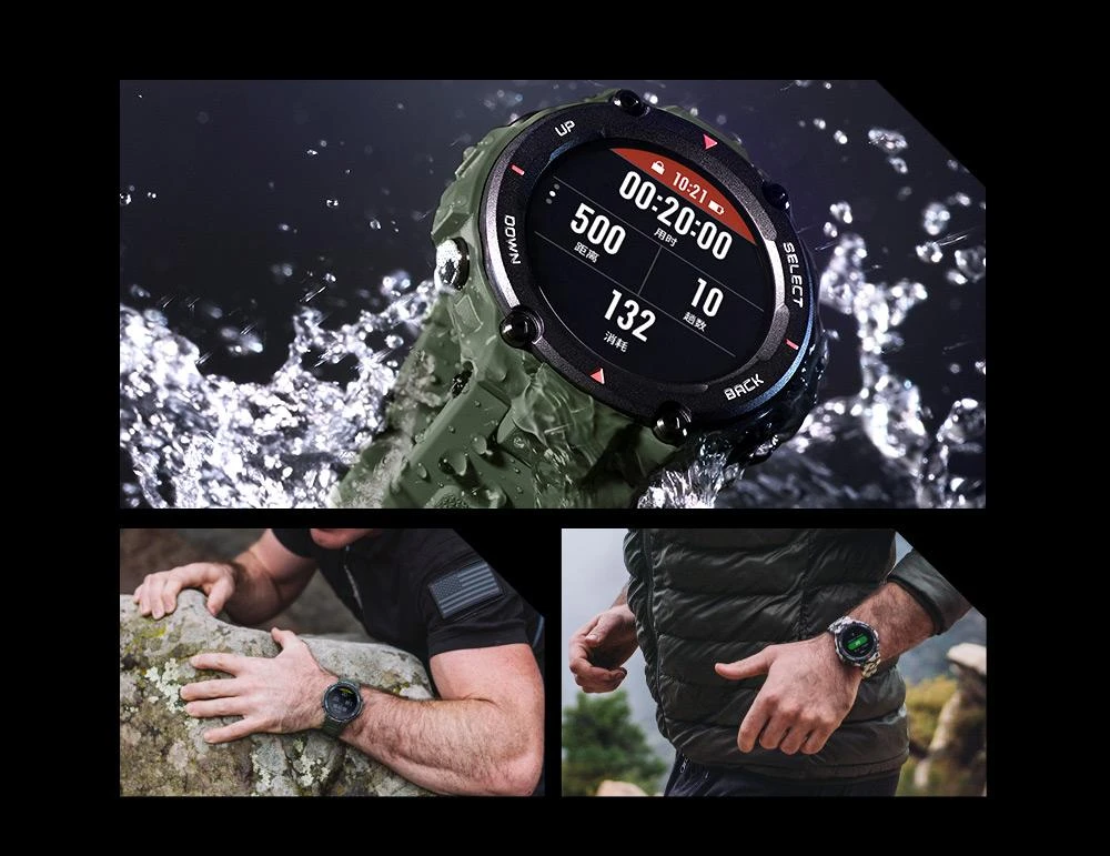 Amazfit T-rex 1.3インチスマートウォッチアーミーグリーン
