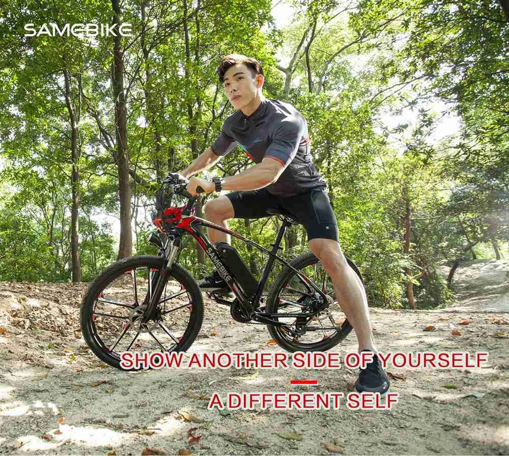 Samebike MY-SM26 Moped Electric Bike 26 Inch Tires 350W Motor Max Speed 30km/h Up To 80km Range Max Load 150kg Dual Disk Brakes LCD Display - White