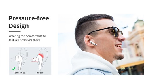 Tronsmart Onyx Ace Bluetooth 5.0 TWS Earphones 4 Microphones Qualcomm QCC3020 Independent Usage aptX/AAC/SBC 24H Playtime Siri Google Assistant IPX5 - White