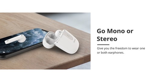 Tronsmart Onyx Ace Bluetooth 5.0 TWS Earphones 4 Microphones Qualcomm QCC3020 Independent Usage aptX/AAC/SBC 24H Playtime Siri Google Assistant IPX5 - White