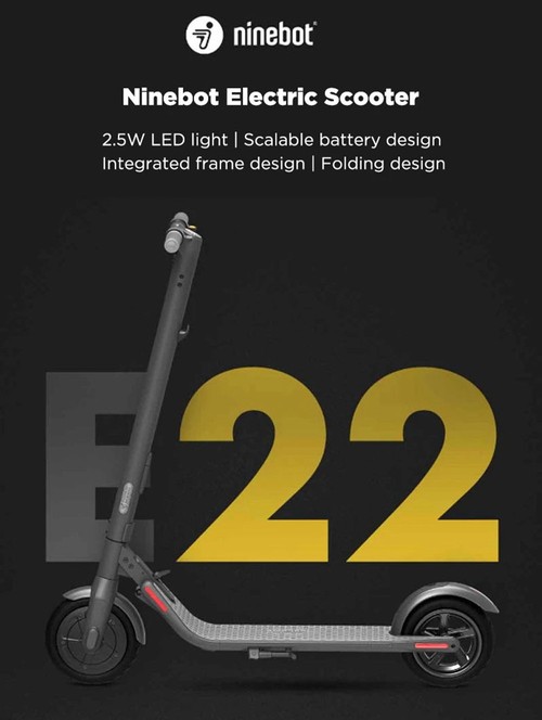 Ninebot E22 Folding Electric Scooter Black