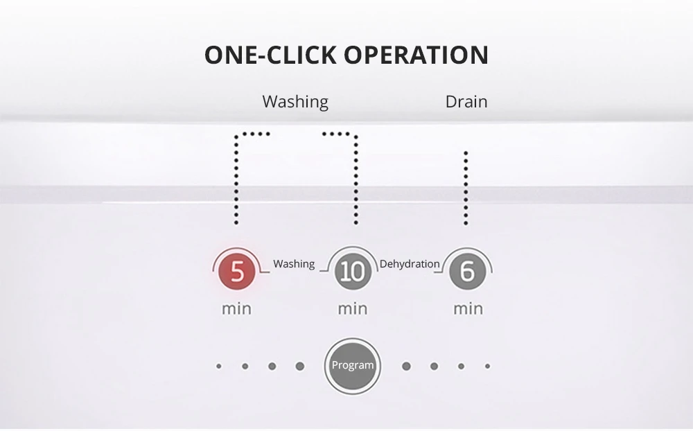 Moyu Second Generation Portable Mini Folding Automatic Washing Machine Spin Dry Energy Saving For Home Travel - Pink