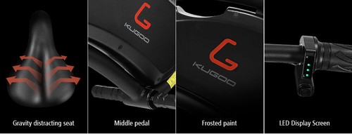 KUGOO B1 Folding Moped Electric Bike 12 Inch Pneumatic Tires 36V 250W Brushless Motor Max Speed 25km/h 6AH Lithium Battery Disc Brake Max Load 120kg - Black