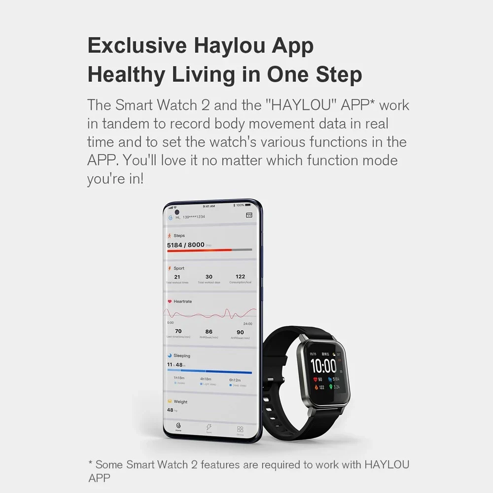 Haylou LS02 Smart Watch 1,4 hüvelykes HD képernyő Bluetooth 5.0 IP68 vízálló – globális verzió