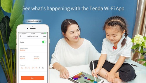 2PCS TENDA MW6 Mesh 2.4GHz + 5GHz WiFi Router Through-Wall Full Coverage Smart QoS AC 1200 Dual Frequency Support MU-MIMO Technology APP Control - White