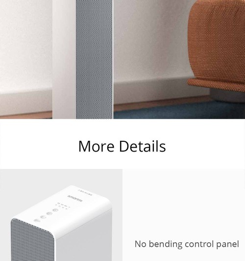 Smartmi 2000W Smart Electric Air Heater Ptc Ceramic Heating Warmer Fan Quiet Efficient 3S Fast Heat Warmer Remote Control Work With Mijia App From Xiaomi Ecosystem - White