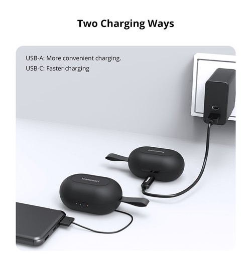 Tronsmart Spunky Beat with APP Control Bluetooth 5.0 TWS CVC 8.0 Earbuds Qualcomm QCC3020 Independent Usage aptX/AAC/SBC 24H Playtime Siri Google Assistant IPX5