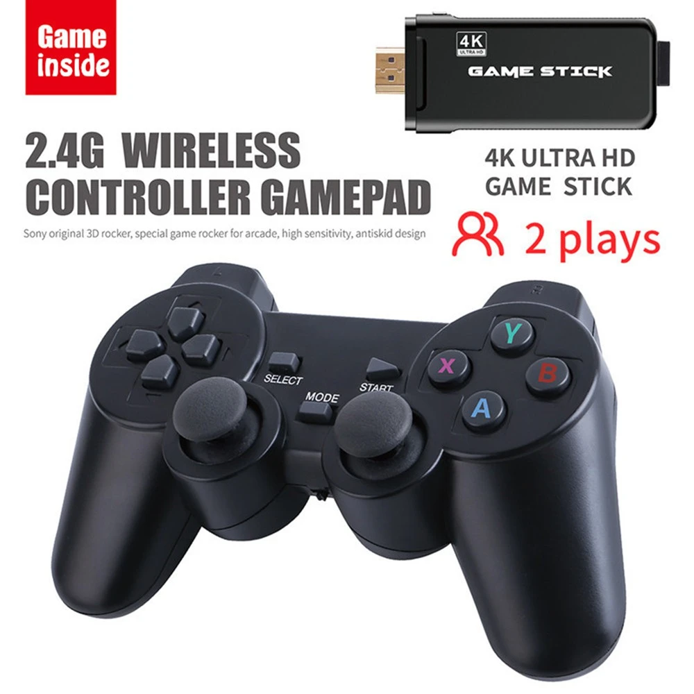 PS3000 32GB 4K Gaming Stick with 2 Wireless Gamepads 3000+ Games Pre-installed
