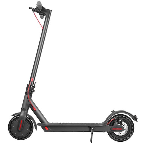 D8 Pro Electric Folding Scooter 7.8Ah Battery BMS 350W Motor Max Speed 25km/h Rear Light Aluminum Body 8.5 Inch Solid Honeycomb Tire APP Control - Black