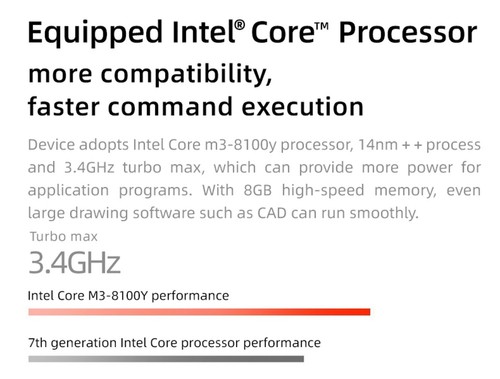 One Netbook  A1 360 Degree 2 in 1 Pocket Laptop Intel M3-8100Y  7" Touch Screen 2560*1200 IPS 16GB RAM 512GB PCIe SSD RS232 Port Gigabit RJ45 Windows 10 Fingerprint- Black