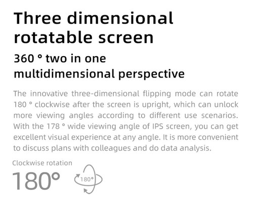 One Netbook  A1 360 Degree 2 in 1 Pocket Laptop Intel M3-8100Y  7" Touch Screen 2560*1200 IPS 16GB RAM 512GB PCIe SSD RS232 Port Gigabit RJ45 Windows 10 Fingerprint- Black