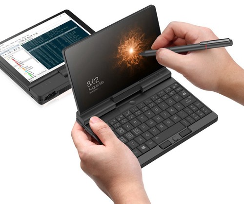 One Netbook  A1 360 Degree 2 in 1 Pocket Laptop Intel M3-8100Y  7" Touch Screen 2560*1200 IPS 16GB RAM 512GB PCIe SSD RS232 Port Gigabit RJ45 Windows 10 Fingerprint- Black