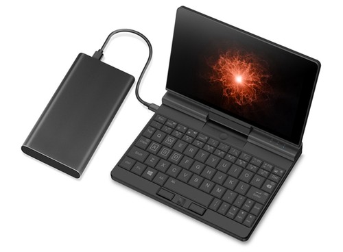 One Netbook  A1 360 Degree 2 in 1 Pocket Laptop Intel M3-8100Y  7" Touch Screen 2560*1200 IPS 16GB RAM 512GB PCIe SSD RS232 Port Gigabit RJ45 Windows 10 Fingerprint- Black