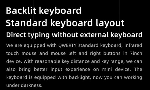 One Netbook  A1 360 Degree 2 in 1 Pocket Laptop Intel M3-8100Y  7" Touch Screen 2560*1200 IPS 16GB RAM 512GB PCIe SSD RS232 Port Gigabit RJ45 Windows 10 Fingerprint- Black