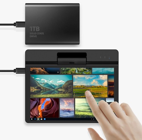 One Netbook  A1 360 Degree 2 in 1 Pocket Laptop Intel M3-8100Y  7" Touch Screen 2560*1200 IPS 16GB RAM 512GB PCIe SSD RS232 Port Gigabit RJ45 Windows 10 Fingerprint- Black