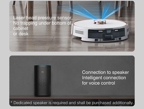 Xiaomi VIOMI S9 Robot Vacuum Cleaner with Intelligent Dust Collector Integrated Sweeping and Mopping 2700Pa Powerful Suction LDS Laser Navigation 220 Mins Running Time 250ml Electric Water Tank Mijia APP Control for Pets Hair, Carpets and Hard Floor