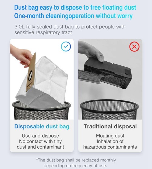 Xiaomi VIOMI S9 Robot Vacuum Cleaner with Intelligent Dust Collector Integrated Sweeping and Mopping 2700Pa Powerful Suction LDS Laser Navigation 220 Mins Running Time 250ml Electric Water Tank Mijia APP Control for Pets Hair, Carpets and Hard Floor