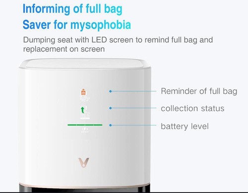 Xiaomi VIOMI S9 Robot Vacuum Cleaner with Intelligent Dust Collector Integrated Sweeping and Mopping 2700Pa Powerful Suction LDS Laser Navigation 220 Mins Running Time 250ml Electric Water Tank Mijia APP Control for Pets Hair, Carpets and Hard Floor