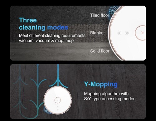 Xiaomi VIOMI S9 Robot Vacuum Cleaner with Intelligent Dust Collector Integrated Sweeping and Mopping 2700Pa Powerful Suction LDS Laser Navigation 220 Mins Running Time 250ml Electric Water Tank Mijia APP Control for Pets Hair, Carpets and Hard Floor