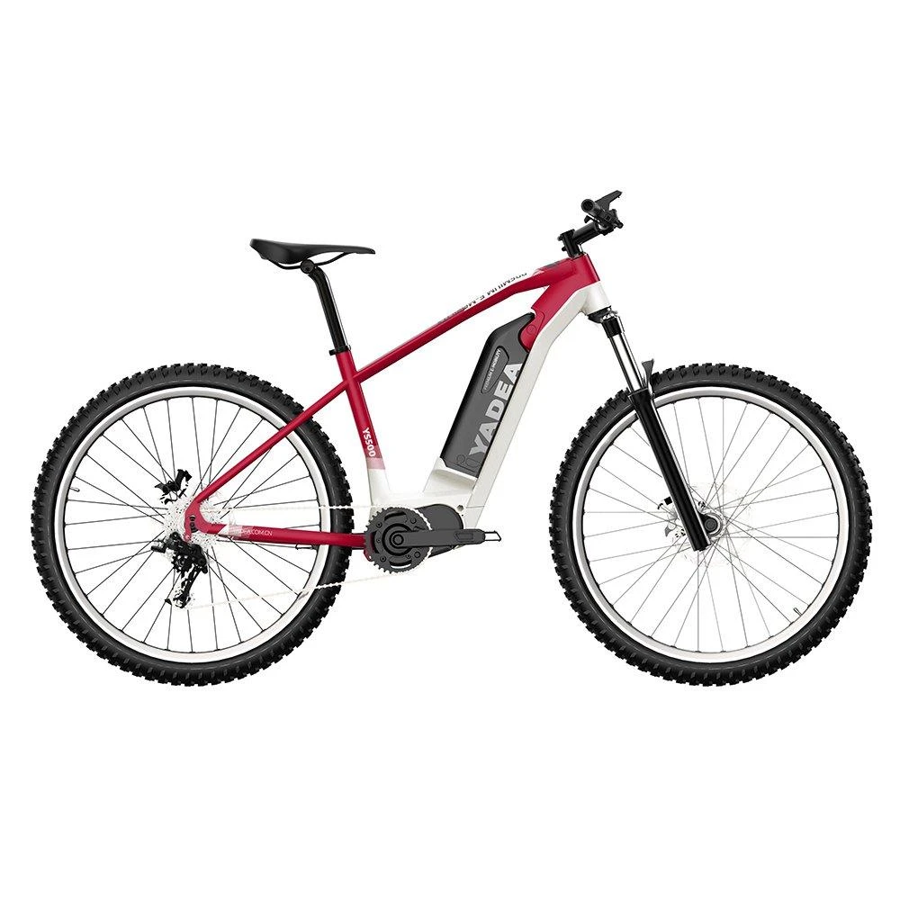 Yadea YS500 27.5 inch Touring Electric Bike 350W Fusion Mid Drive Motor Shimano BL-MT200 Brake 13Ah LG Cell Battery LCD Display 25KM/H up to 80-100Km - Red