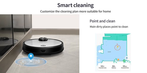 Proscenic M6 Pro LDS Robot Vacuum Cleaner with Laser navigation, 2600Pa Powerful Suction, App Support, Alexa Control, Multi Mapping, Ideal for Pets Hair, Hard Floor, Carpet