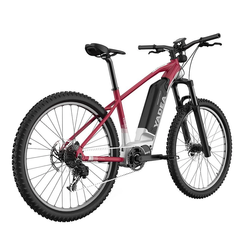 Yadea YS500 27.5 inch Touring Electric Bike 350W Fusion Mid Drive Motor Shimano BL-MT200 Brake 13Ah LG Cell Battery LCD Display 25KM/H up to 80-100Km - Red