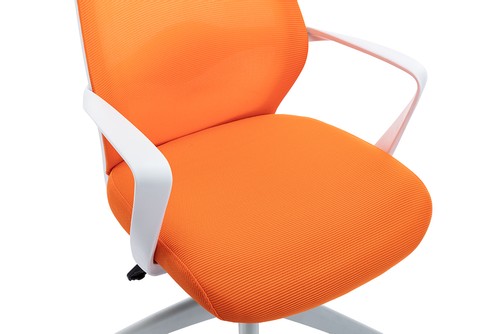 Ergonomic Mesh Office Chair With Adjustable Lumbar Support & Headrest - High-Back Executive Chair, Orange - View #6