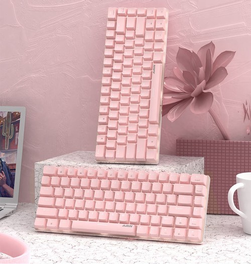 Ajazz AK33 82keys Mechanical Keyboard Red Switch Pink