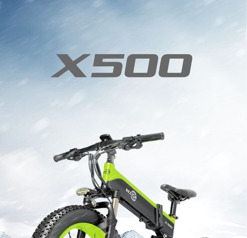 BEZIOR X500 Fat Tire Mountain Bicycle Folding Electric Bike 48V 12.8Ah Removable Battery 500W Brushless Motor 26*4.0 Wheels Aluminum Alloy Frame Shimano 27-speed Shifter Max Speed ​​35km/h 100KM Power-assisted mileage Range LCD Display IP54 waterproof ZOOM oil Disc Brake - Black Yellow