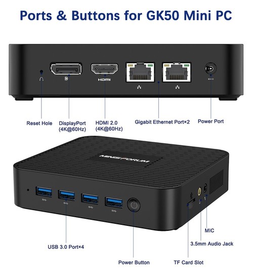 MINISFORUM GK50 8GB/128GB N5030 Windows10 Mini PC