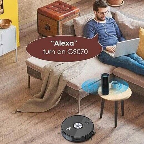 Hosome G9070 Ultra-Thin Robot Vacuum Cleaner 1900Pa Suction Black