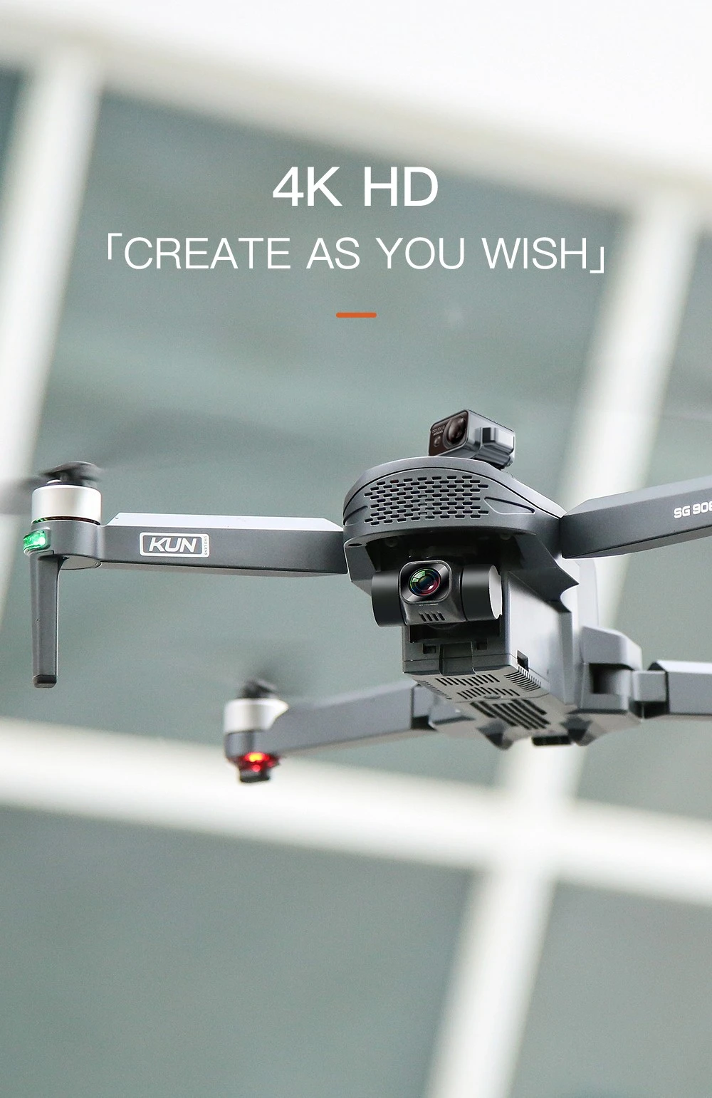 ZLL SG908 Pro 4K 5G WIFI FPV GPS 3-Axis Gimbal 360 Degree Obstacle Avoidance Brushless RC Drone RTF - Three Batteries